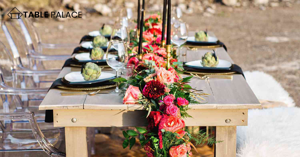 Decorate a Plain Outdoor Table with Colorful Flowers Plants and Vines