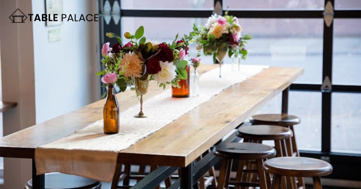 Place a runner down the center of the table for a pop of color
