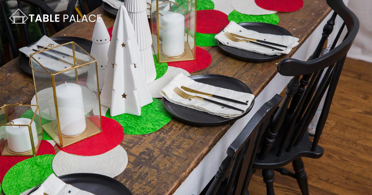 Put Down Gift Wrapping Paper as a Table Runner