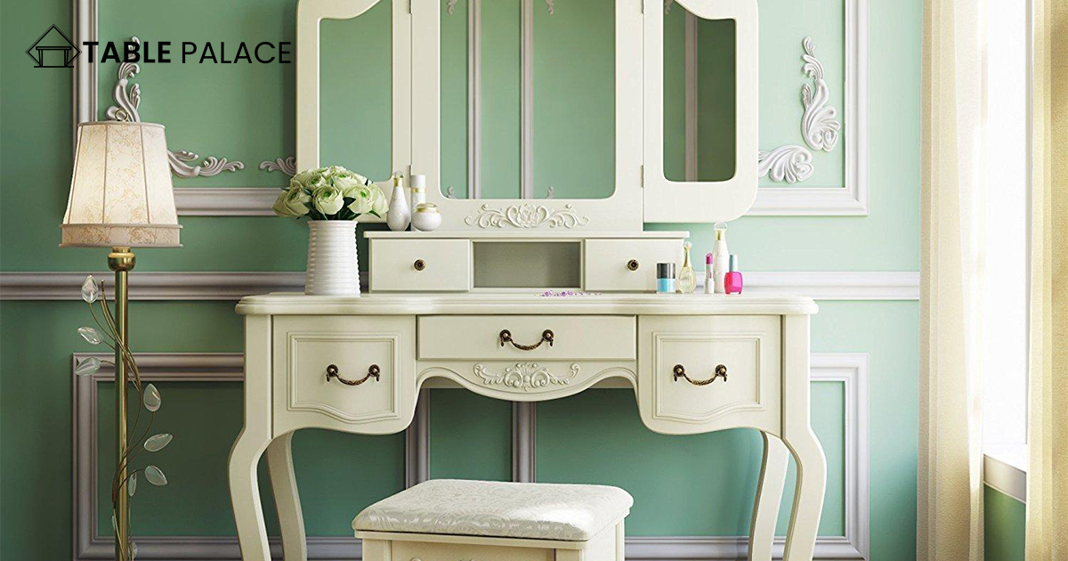 What are the history of dressing tables and makeup vanities