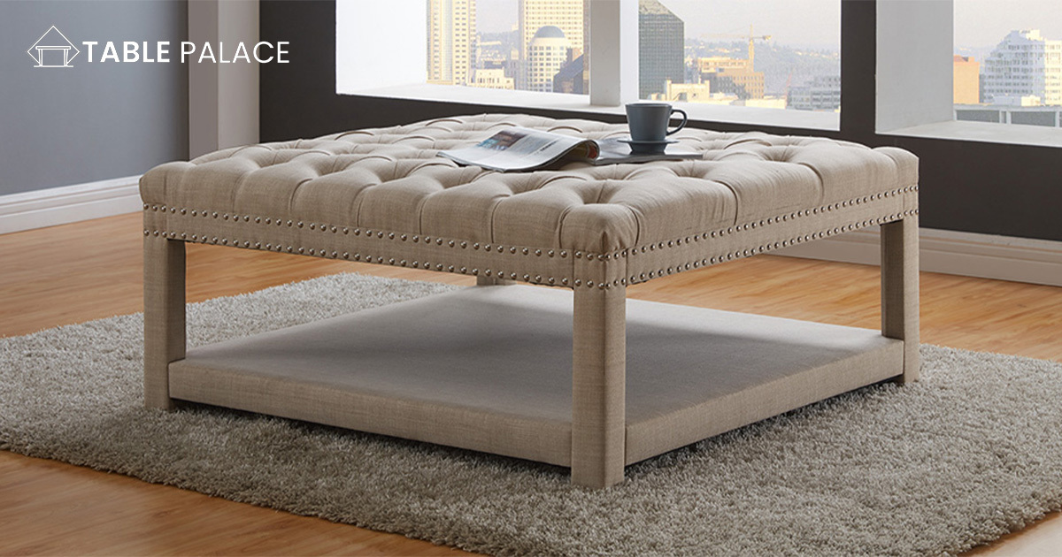 Try Tufted Ottoman Coffee Table as a Footrest