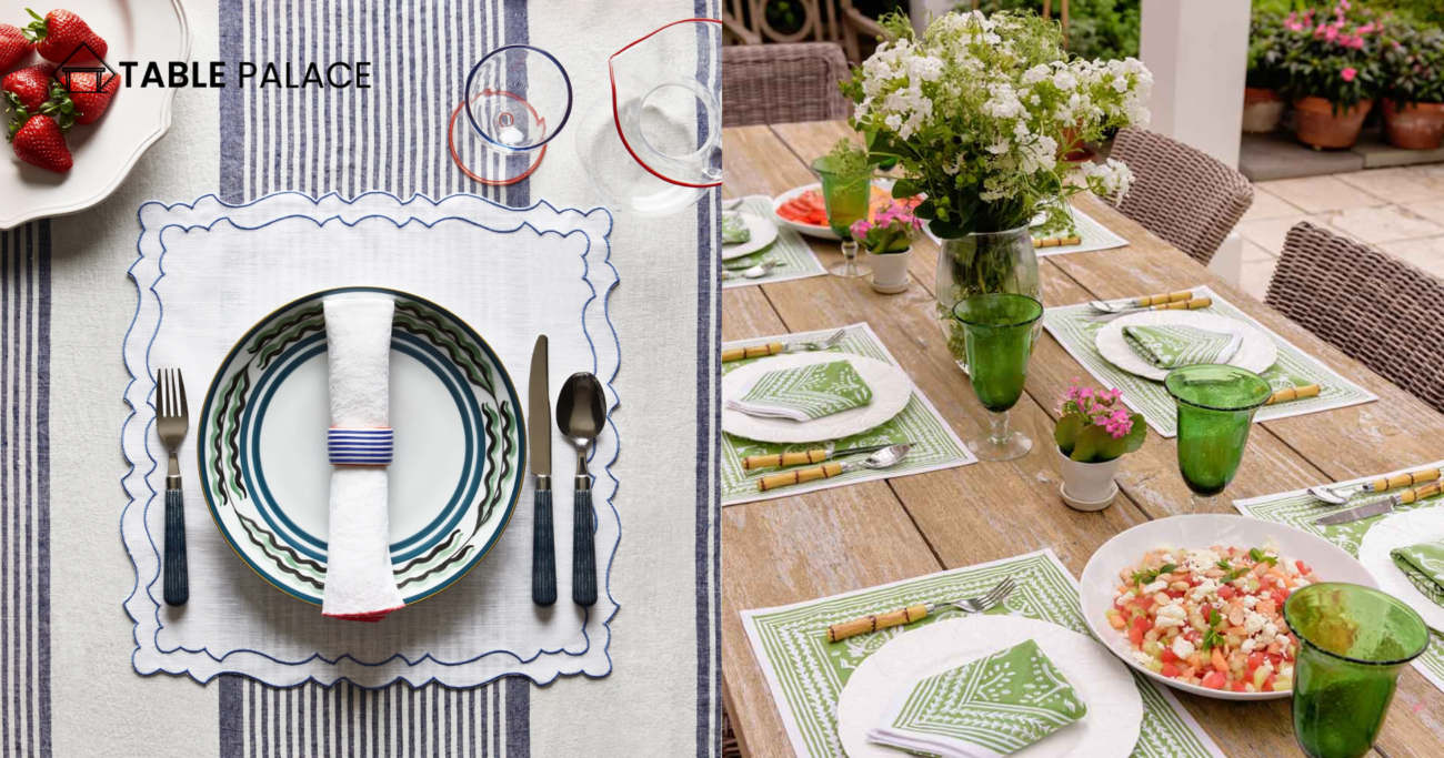 Placemats and Napkins Restaurant Table Setting