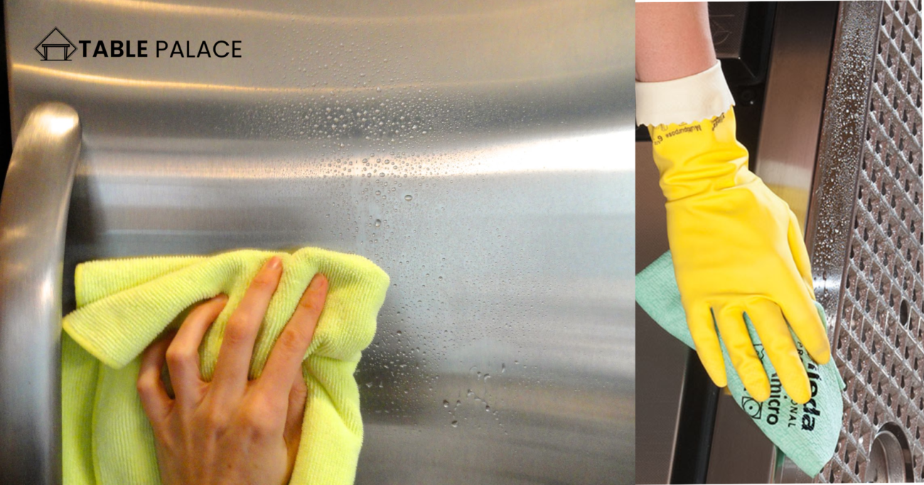 Utilize glass cleaner to remove fingerprints
